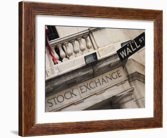 New York Stock Exchange, Wall Street, Manhattan, New York City, New York, USA-Amanda Hall-Framed Photographic Print