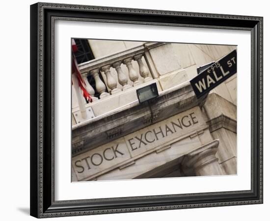 New York Stock Exchange, Wall Street, Manhattan, New York City, New York, USA-Amanda Hall-Framed Photographic Print