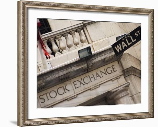 New York Stock Exchange, Wall Street, Manhattan, New York City, New York, USA-Amanda Hall-Framed Photographic Print