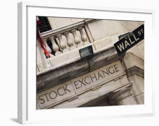 New York Stock Exchange, Wall Street, Manhattan, New York City, New York, USA-Amanda Hall-Framed Photographic Print