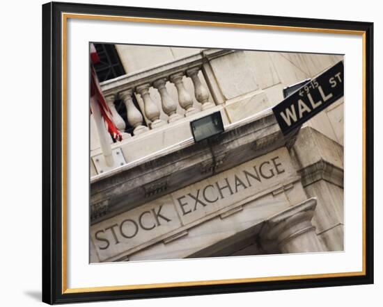 New York Stock Exchange, Wall Street, Manhattan, New York City, New York, USA-Amanda Hall-Framed Photographic Print