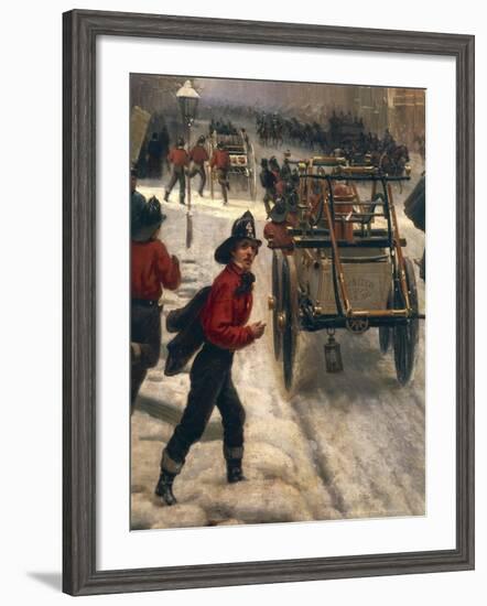 New York Street in 1840 Covered with Snow-null-Framed Giclee Print