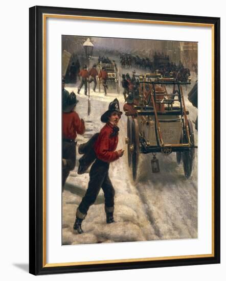 New York Street in 1840 Covered with Snow-null-Framed Giclee Print