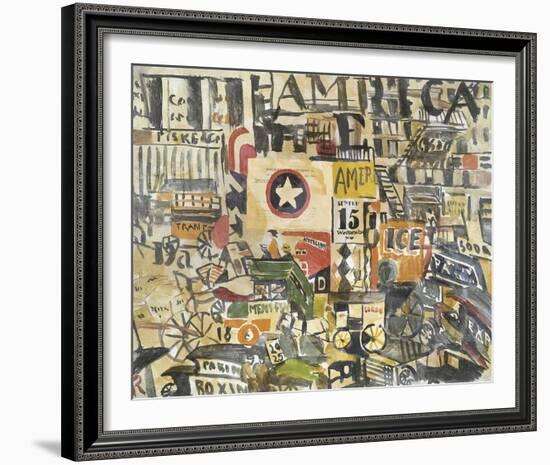 New York Street Scene-Joaquin Torres-Garcia-Framed Giclee Print