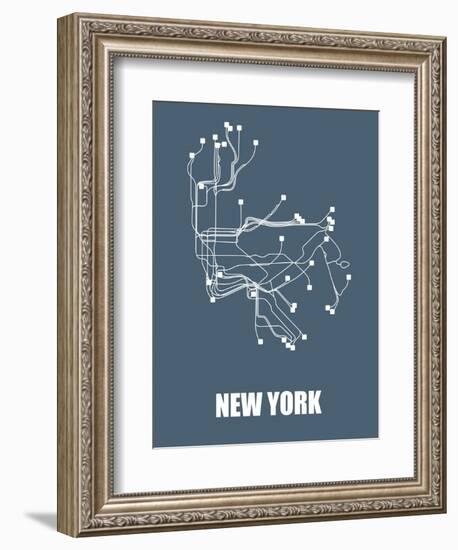 New York Subway Map-null-Framed Premium Giclee Print