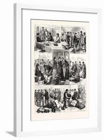 New York: the Terror of Ocean Travelers, a Day with a Custom House Inspector. U.S., 1880 1881-null-Framed Giclee Print