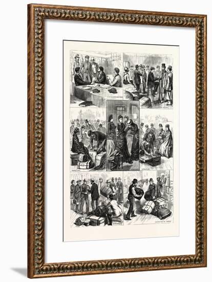 New York: the Terror of Ocean Travelers, a Day with a Custom House Inspector. U.S., 1880 1881-null-Framed Giclee Print