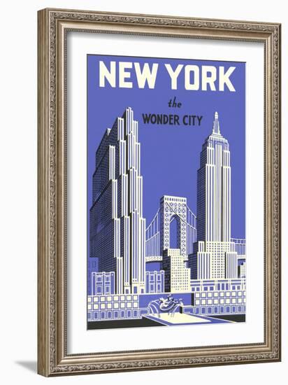 New York, the Wonder City-null-Framed Premium Giclee Print