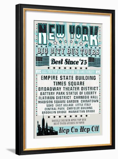 New York Tours '73-The Vintage Collection-Framed Art Print