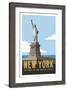 New York Travel Poster-Michael Jon Watt-Framed Giclee Print