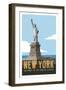 New York Travel Poster-Michael Jon Watt-Framed Giclee Print