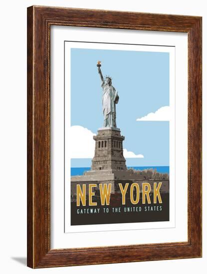 New York Travel Poster-Michael Jon Watt-Framed Giclee Print