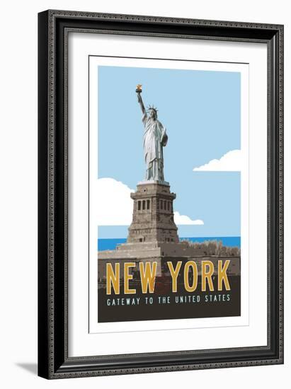 New York Travel Poster-Michael Jon Watt-Framed Giclee Print