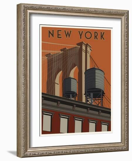 New York Travel Poster-Steve Thomas-Framed Giclee Print