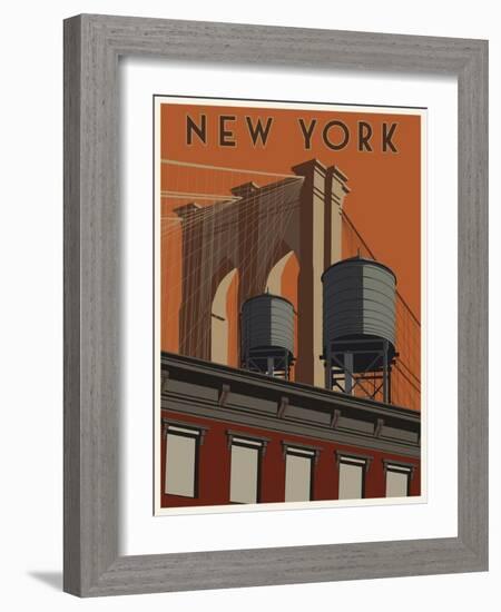 New York Travel Poster-Steve Thomas-Framed Giclee Print