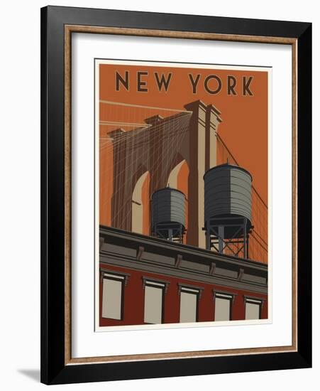 New York Travel Poster-Steve Thomas-Framed Giclee Print