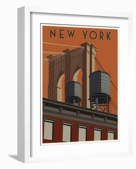 New York Travel Poster-Steve Thomas-Framed Giclee Print