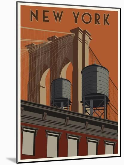 New York Travel Poster-Steve Thomas-Mounted Giclee Print