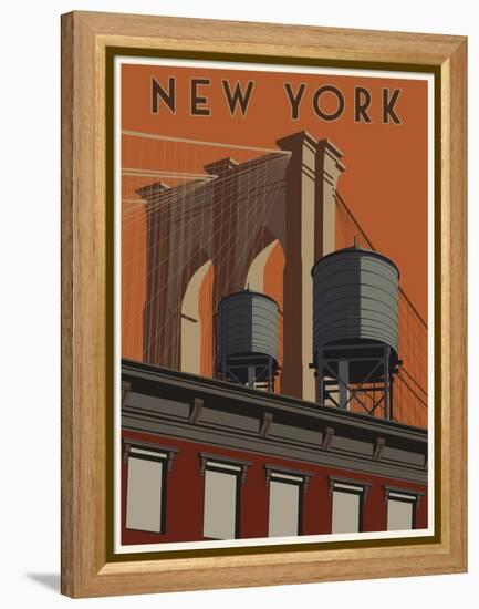 New York Travel Poster-Steve Thomas-Framed Premier Image Canvas