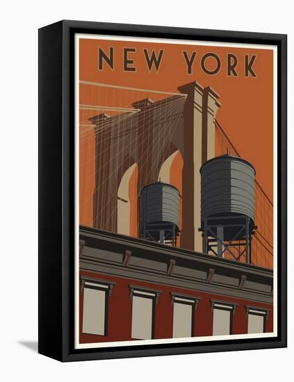 New York Travel Poster-Steve Thomas-Framed Premier Image Canvas
