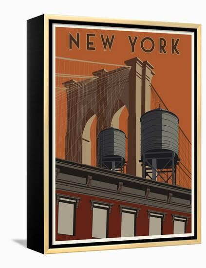 New York Travel Poster-Steve Thomas-Framed Premier Image Canvas