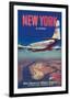 New York USA by Clipper Pan American Airways - Boeing 377-null-Framed Giclee Print