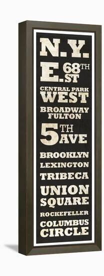 New York Vintage Sign-null-Framed Stretched Canvas