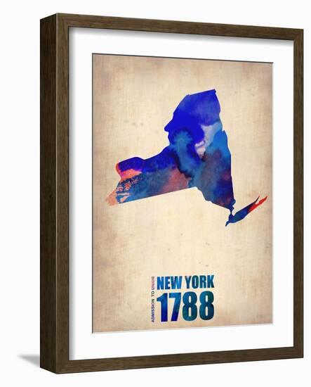 New York Watercolor Map-NaxArt-Framed Art Print