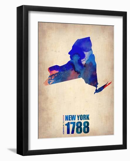 New York Watercolor Map-NaxArt-Framed Art Print