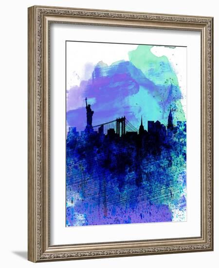 New York Watercolor Skyline 2-NaxArt-Framed Art Print