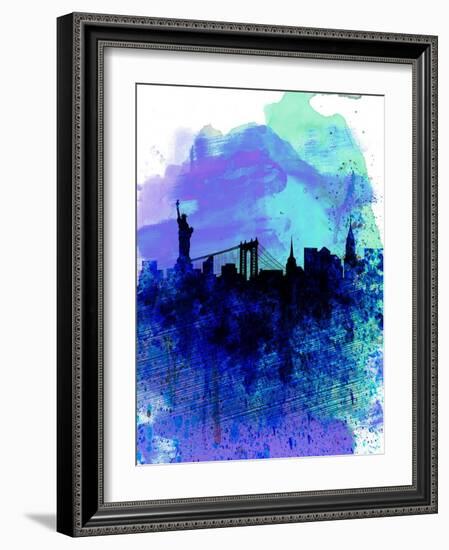 New York Watercolor Skyline 2-NaxArt-Framed Art Print