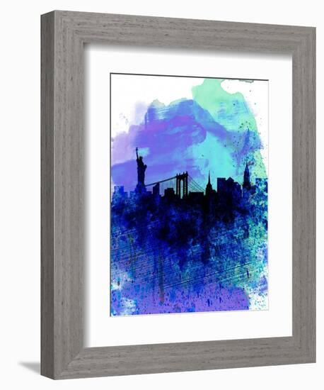 New York Watercolor Skyline 2-NaxArt-Framed Art Print