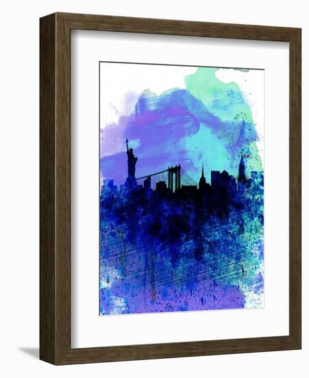 New York Watercolor Skyline 2-NaxArt-Framed Art Print