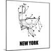 New York White Subway Map-null-Mounted Art Print