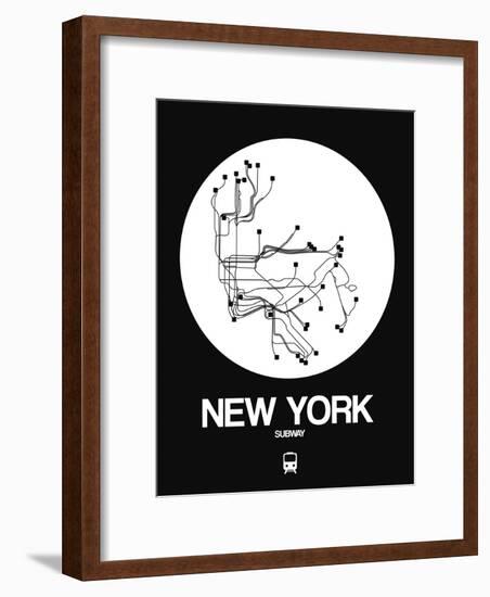 New York White Subway Map-NaxArt-Framed Art Print