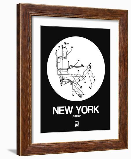 New York White Subway Map-NaxArt-Framed Art Print