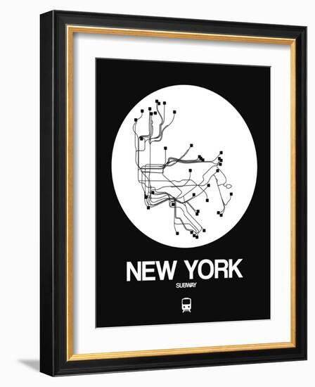 New York White Subway Map-NaxArt-Framed Art Print