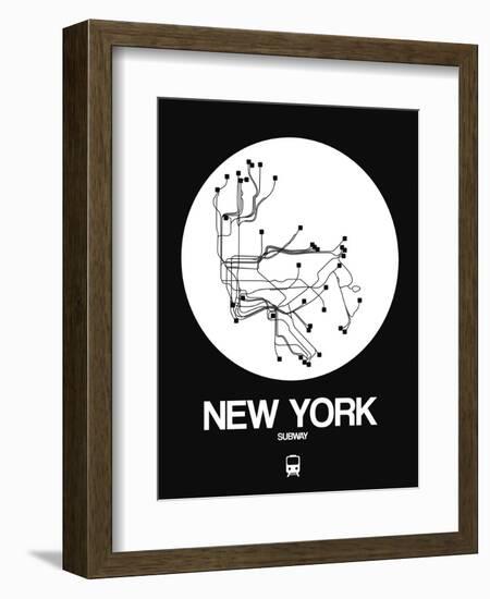 New York White Subway Map-NaxArt-Framed Art Print