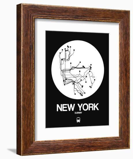 New York White Subway Map-NaxArt-Framed Art Print