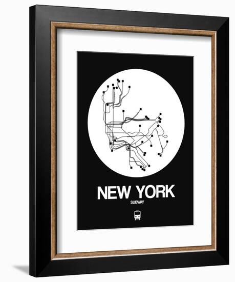 New York White Subway Map-NaxArt-Framed Art Print