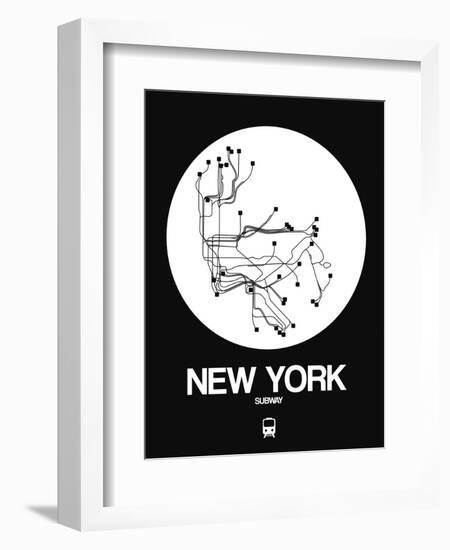 New York White Subway Map-NaxArt-Framed Art Print