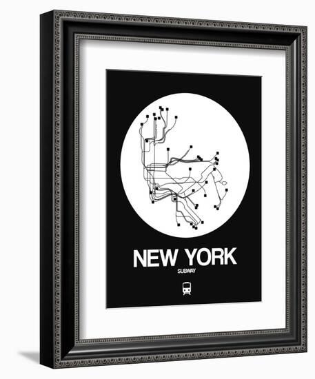 New York White Subway Map-NaxArt-Framed Art Print