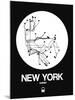New York White Subway Map-NaxArt-Mounted Art Print