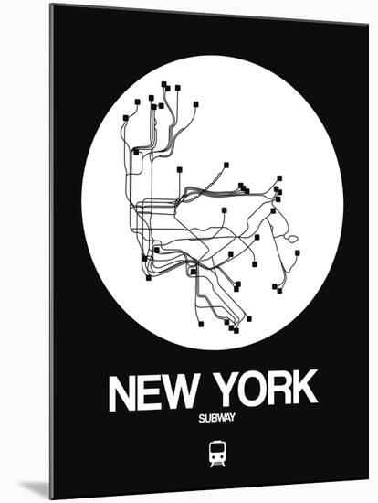 New York White Subway Map-NaxArt-Mounted Art Print