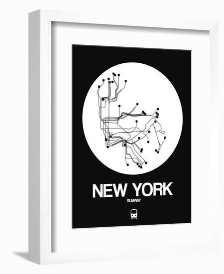 New York White Subway Map-NaxArt-Framed Art Print