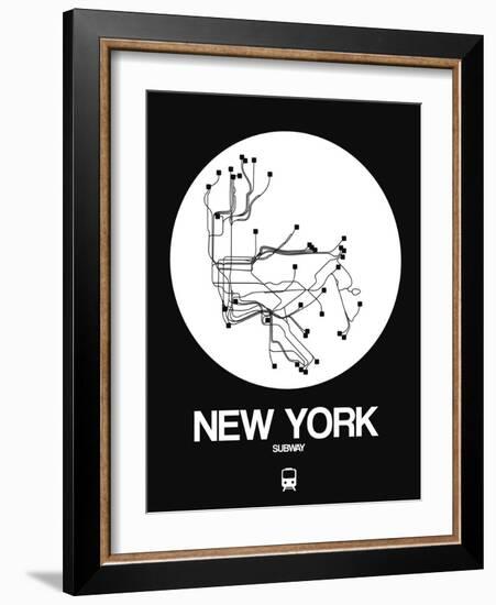 New York White Subway Map-NaxArt-Framed Art Print