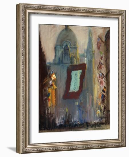 New York with Flags-Arthur Clifton Goodwin-Framed Giclee Print