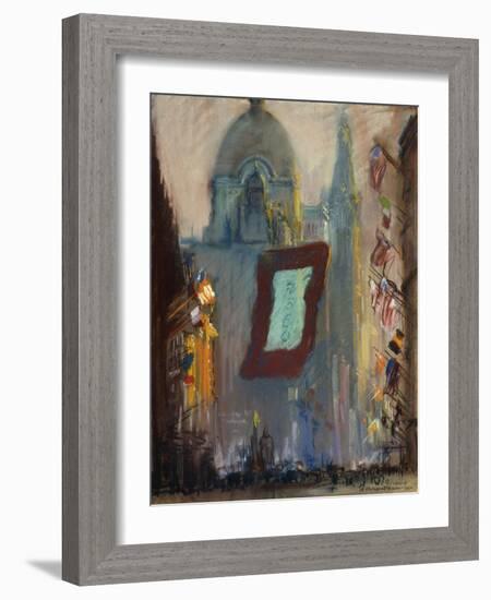 New York with Flags-Arthur Clifton Goodwin-Framed Giclee Print