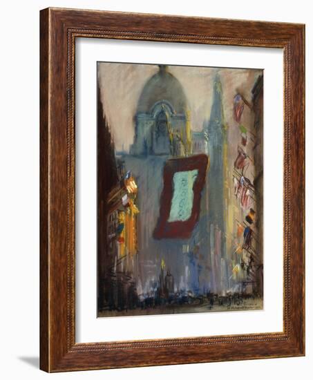 New York with Flags-Arthur Clifton Goodwin-Framed Giclee Print