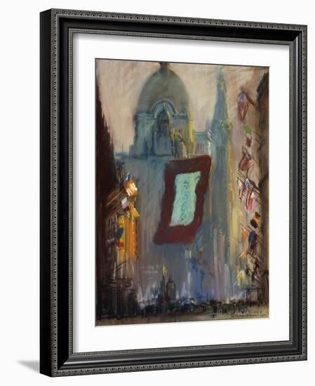 New York with Flags-Arthur Clifton Goodwin-Framed Giclee Print